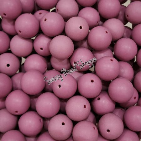 20MM Dark Mauve Matte Beads