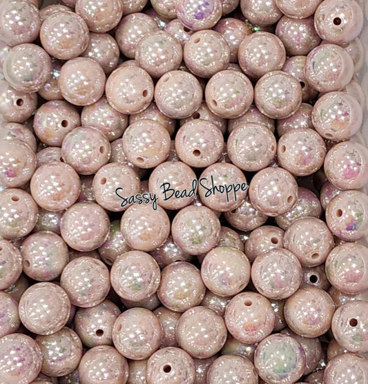 20MM Light Mauve AB Chunky Bubblegum Beads, Acrylic Beads in Bulk, 20mm Bubble Gum Beads, 20mm Chunky Beads