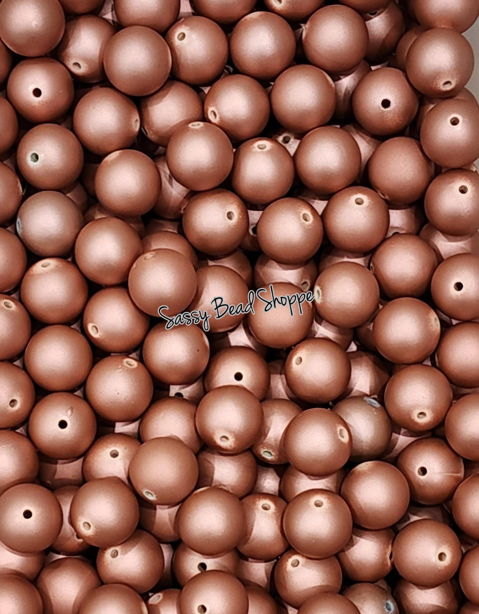 20MM Rose Gold Rubber Beads