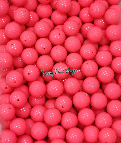 20MM Neon Pink Chunky Bubblegum Beads, Acrylic Beads in Bulk, 20mm Beads, 20mm Bubble Gum Beads, 20mm Chunky