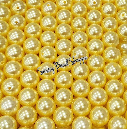 20MM Yellow Pearl Chunky Bubblegum Beads, Acrylic Beads in Bulk, 20mm Bubble Gum Beads, 20mm Chunky Beads