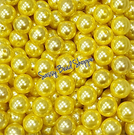 20MM Dark Yellow Pearl Chunky Bubblegum Beads, Acrylic Beads in Bulk, 20mm Bubble Gum Beads, 20mm Chunky Beads