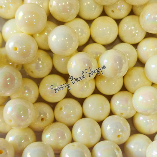 20MM Light Yellow AB Chunky Bubblegum Beads, Acrylic Beads in Bulk, 20mm Bubble Gum Beads, 20mm Chunky Beads