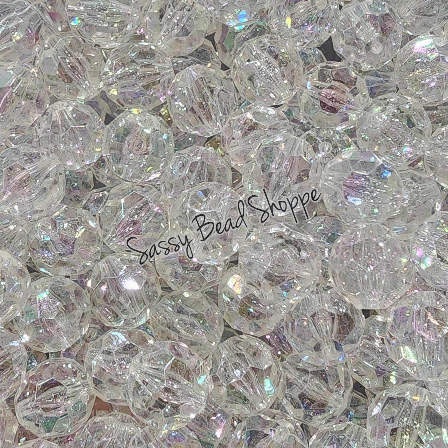 20MM Clear AB Fauceted Beads - Sassy Bead Shoppe