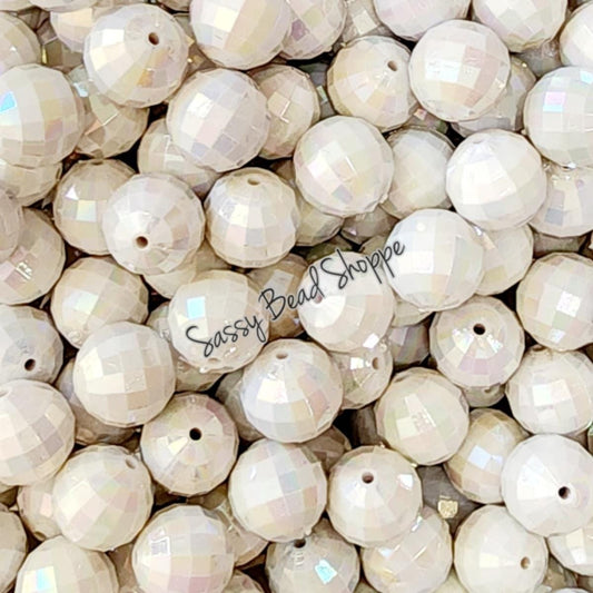 20MM White Disco Beads