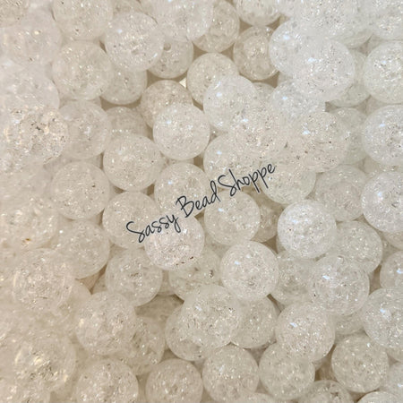 20MM Clear Crackle Beads