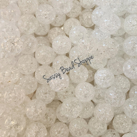 20MM Clear Crackle Beads
