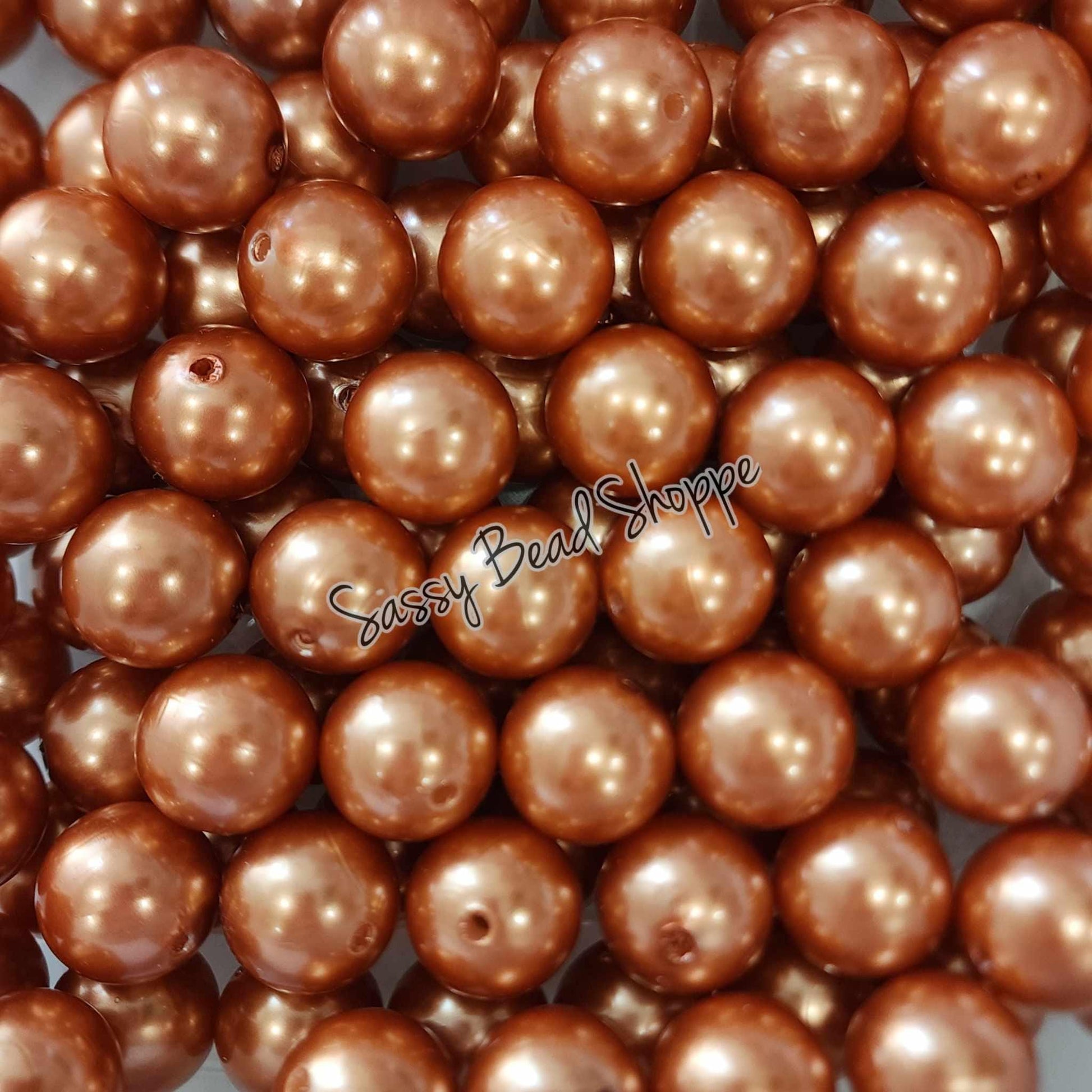 20MM Dark Peach Pearl Beads - Sassy Bead Shoppe