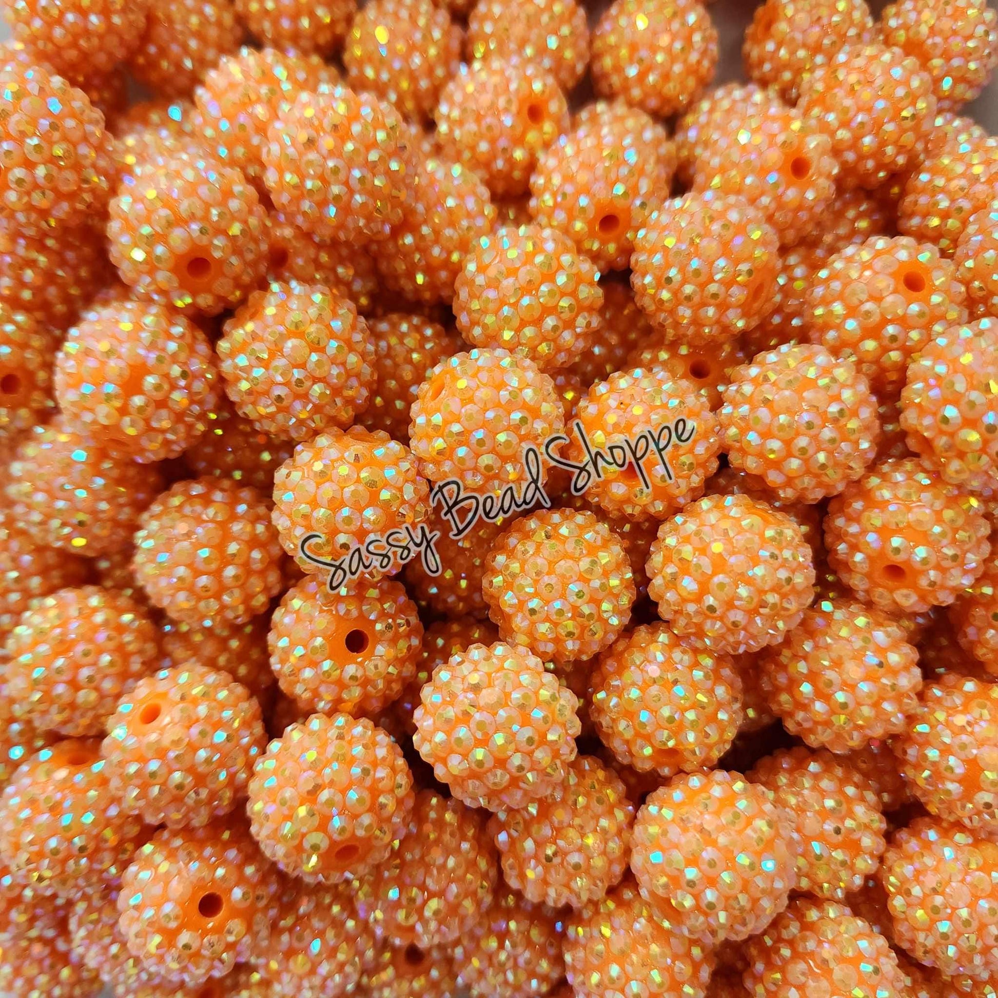 20MM Peach Rhinestone Beads