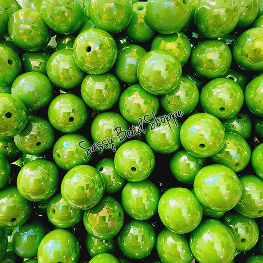 20MM Lime AB Chunky Bubblegum Beads, Acrylic Beads in Bulk, 20mm Bubble Gum Beads, 20mm Chunky Beads