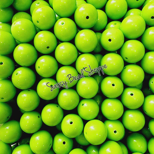 20MM Lime Chunky Bubblegum Beads, Acrylic Beads in Bulk, 20mm Beads, 20mm Bubble Gum Beads, 20mm Chunky