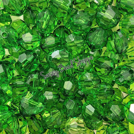 20MM Green Fauceted Beads