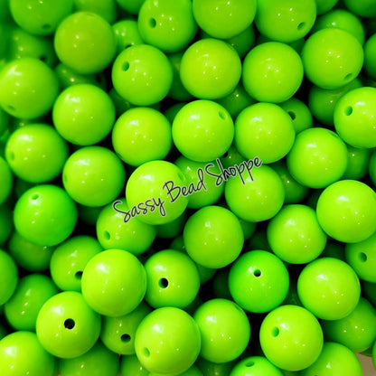 20MM Neon Green Chunky Bubblegum Beads, Acrylic Beads in Bulk, 20mm Beads, 20mm Bubble Gum Beads, 20mm Chunky