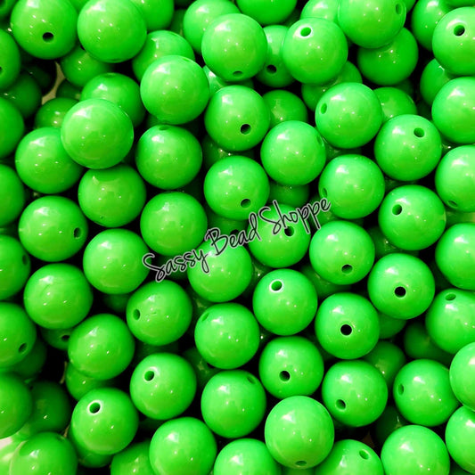 20MM Bright Green Chunky Bubblegum Beads, Acrylic Beads in Bulk, 20mm Beads, 20mm Bubble Gum Beads, 20mm Chunky