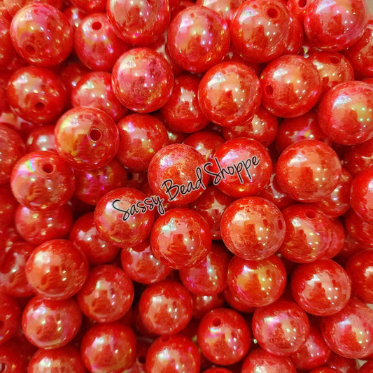 20MM Red AB Beads - Sassy Bead Shoppe