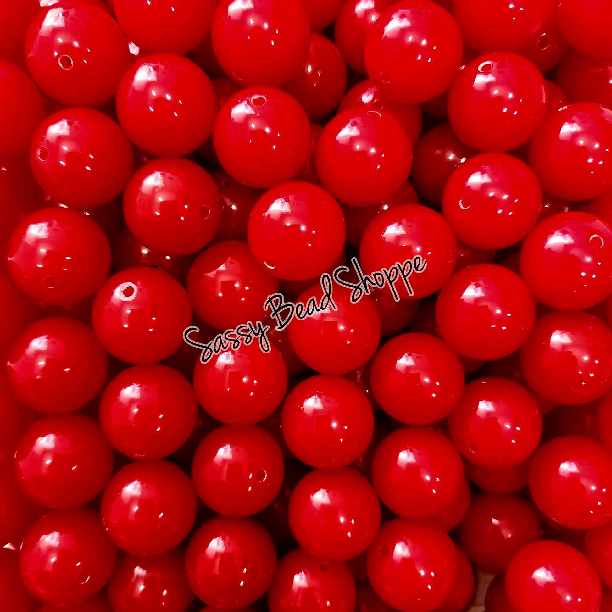 20MM Cranberry Beads - Sassy Bead Shoppe