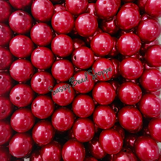 20MM Dark Red Pearl Beads - Sassy Bead Shoppe