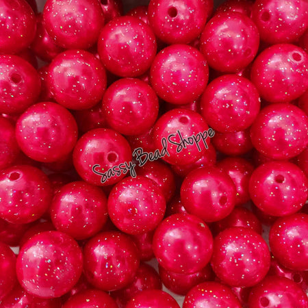 20MM Red Glitter Pearl Beads
