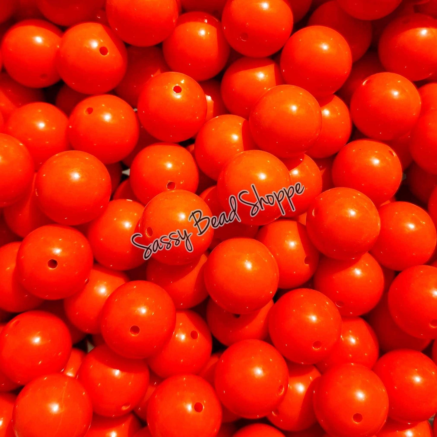 20MM Neon Red Beads