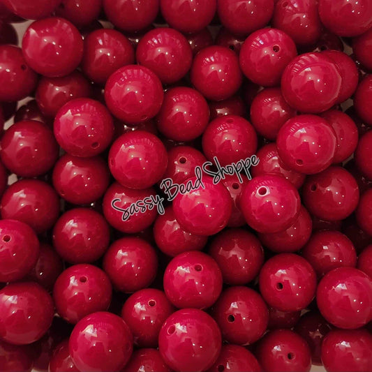 20MM Dark Red Beads - Sassy Bead Shoppe