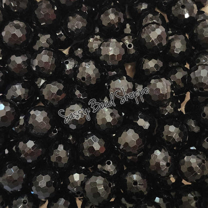 20MM Black Disco Chunky Bubblegum Beads, Acrylic Beads in Bulk, 20mm Bubble Gum Beads, 20mm Chunky Beads