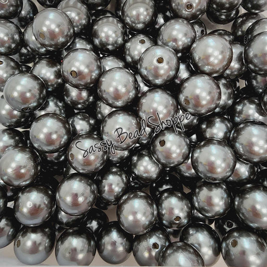 20MM Gray Pearl Chunky Bubblegum Beads, Acrylic Beads in Bulk, 20mm Bubble Gum Beads, 20mm Chunky Beads