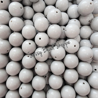 20MM Light Gray Chunky Bubblegum Beads, Acrylic Beads in Bulk, 20mm Beads, 20mm Bubble Gum Beads, 20mm Chunky