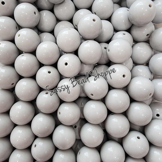 20MM Light Gray Chunky Bubblegum Beads, Acrylic Beads in Bulk, 20mm Beads, 20mm Bubble Gum Beads, 20mm Chunky