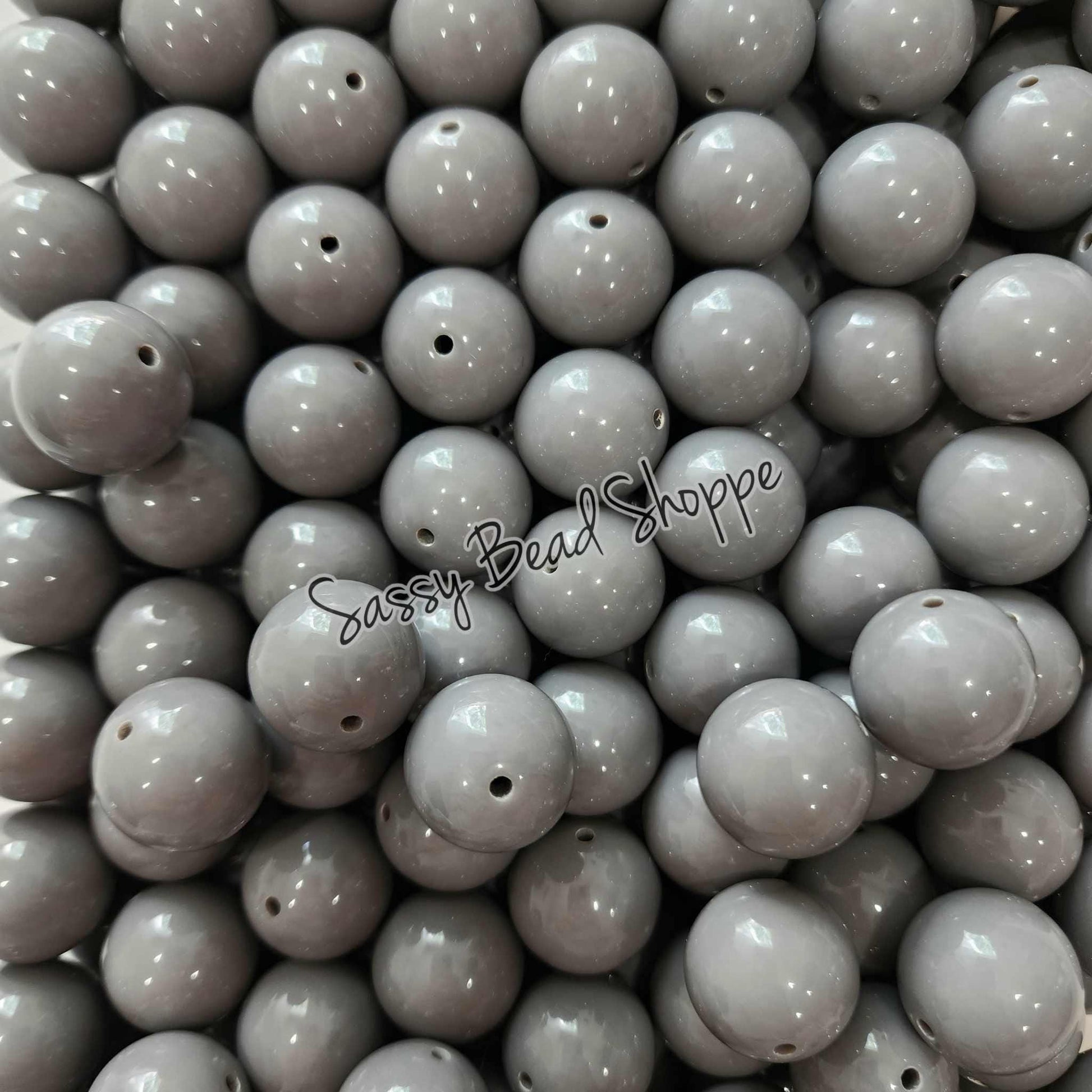 20MM Gray Beads - Sassy Bead Shoppe