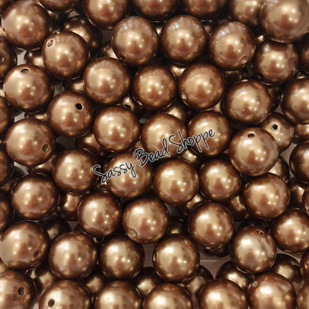 20MM Light Brown Pearl Beads