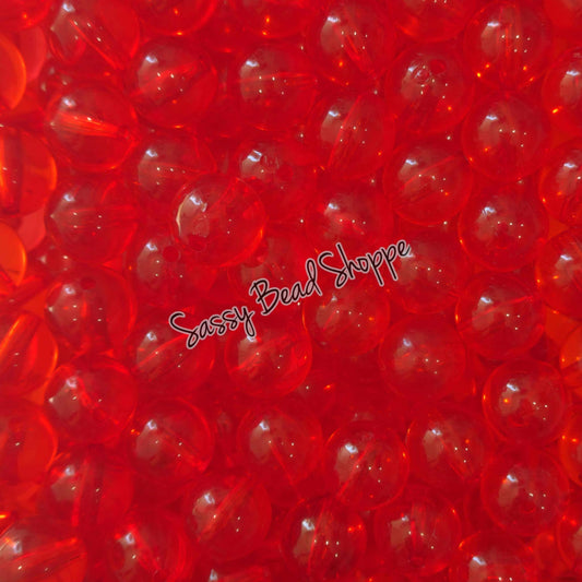 20MM Red Clear Beads - Sassy Bead Shoppe