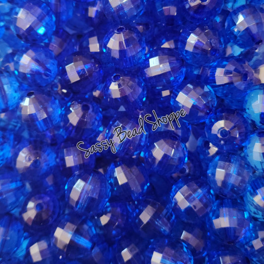 20MM Blue Disco Chunky Bubblegum Beads, Acrylic Beads in Bulk, 20mm Bubble Gum Beads, 20mm Chunky Beads