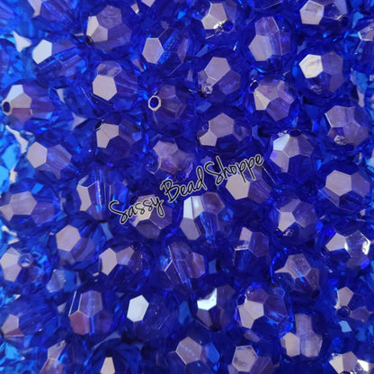 20MM Blue Fauceted Chunky Bubblegum Beads, Acrylic Beads in Bulk, 20mm Bubble Gum Beads, 20mm Chunky Beads