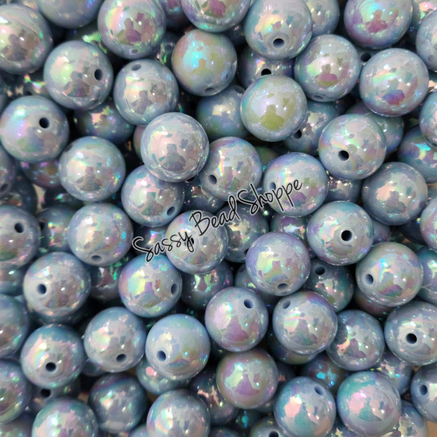 20MM Baby Blue AB Chunky Bubblegum Beads, Acrylic Beads in Bulk, 20mm Bubble Gum Beads, 20mm Chunky Beads