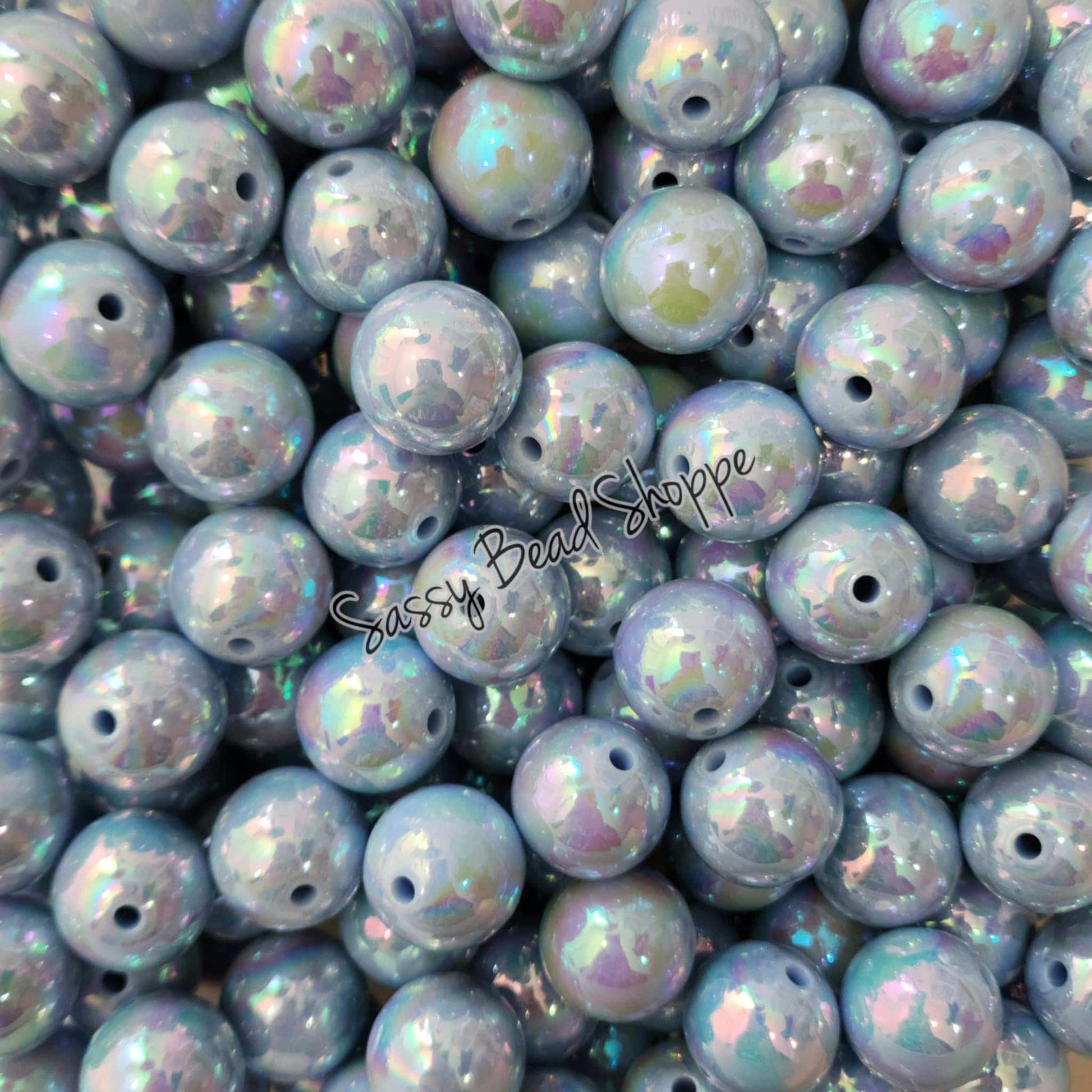 20MM Baby Blue AB Chunky Bubblegum Beads, Acrylic Beads in Bulk, 20mm Bubble Gum Beads, 20mm Chunky Beads