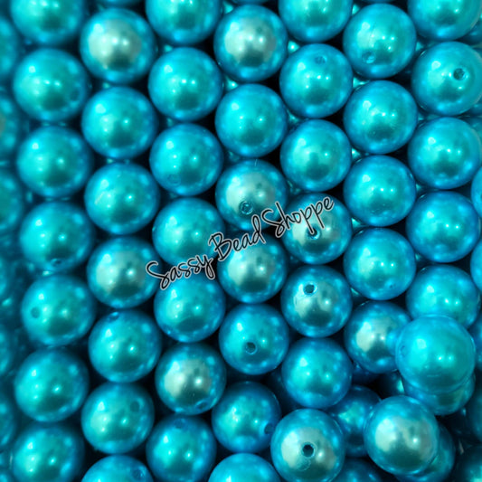 20MM Dark Turquoise Pearl Chunky Bubblegum Beads, Acrylic Beads in Bulk, 20mm Bubble Gum Beads, 20mm Chunky Beads