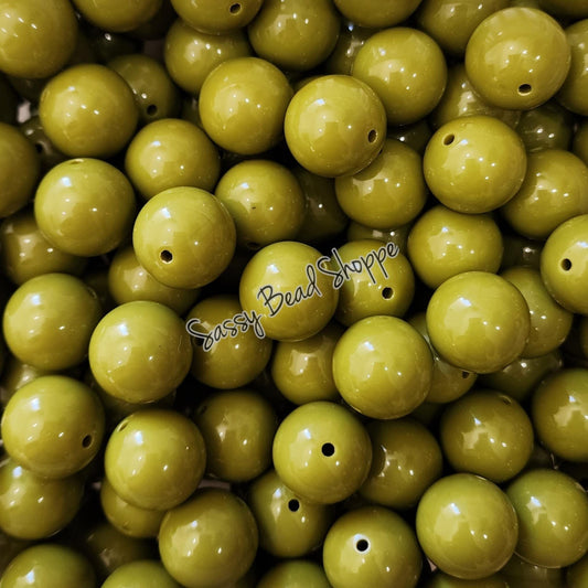 20MM Olive Chunky Bubblegum Beads, Acrylic Beads in Bulk, 20mm Beads, 20mm Bubble Gum Beads, 20mm Chunky