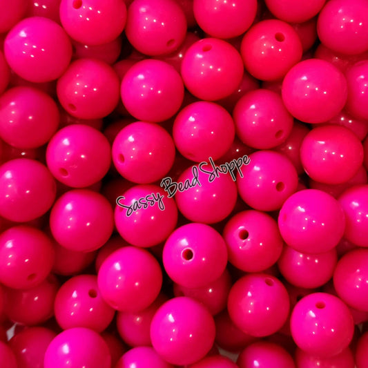 20MM Hot Pink Chunky Bubblegum Beads, Acrylic Beads in Bulk, 20mm Beads, 20mm Bubble Gum Beads, 20mm Chunky