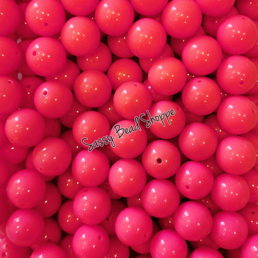 20MM Neon Coral Beads - Sassy Bead Shoppe