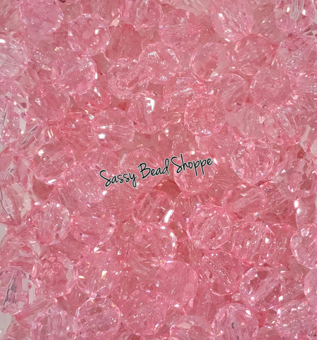 20MM Pink Fauceted Beads