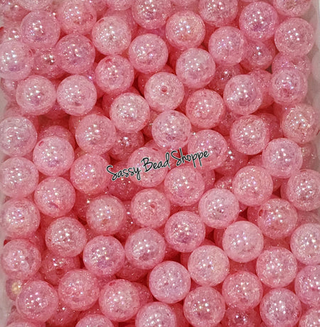 20MM Pink Crackle Beads