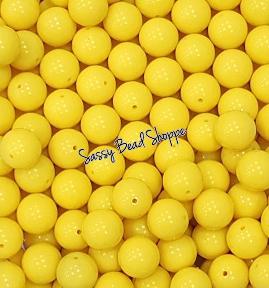 20MM Bright Yellow Chunky Bubblegum Beads, Acrylic Beads in Bulk, 20mm Beads, 20mm Bubble Gum Beads, 20mm Chunky