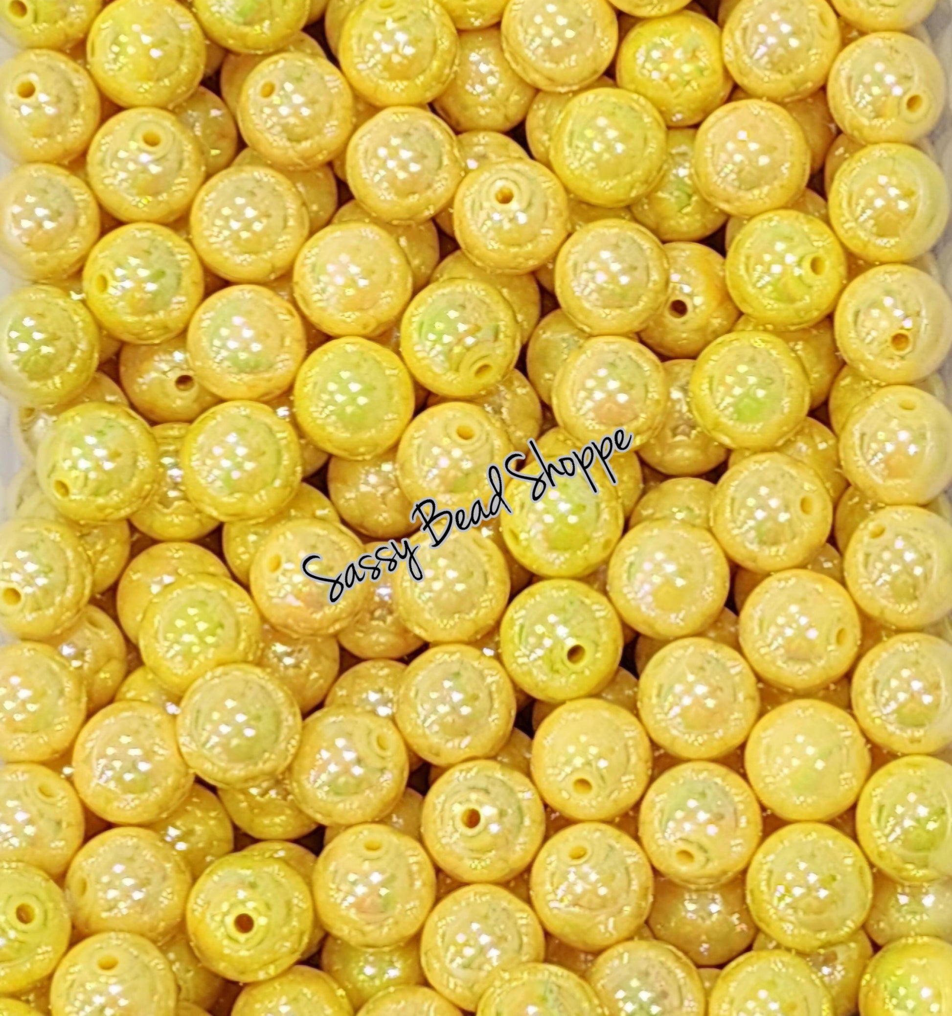 20MM Yellow AB Chunky Bubblegum Beads, Acrylic Beads in Bulk, 20mm Bubble Gum Beads, 20mm Chunky Beads