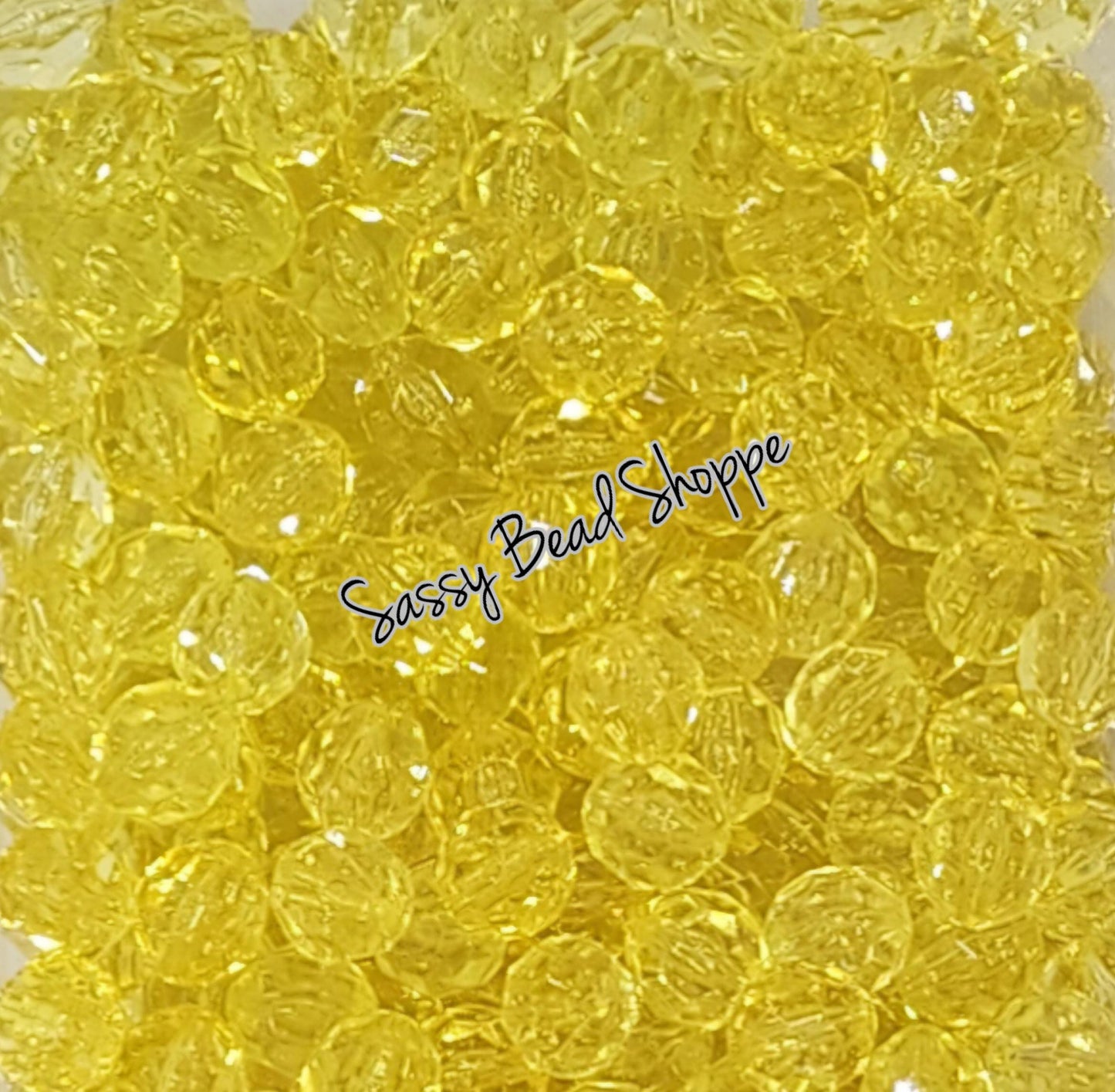 20MM Yellow Fauceted Beads - Sassy Bead Shoppe