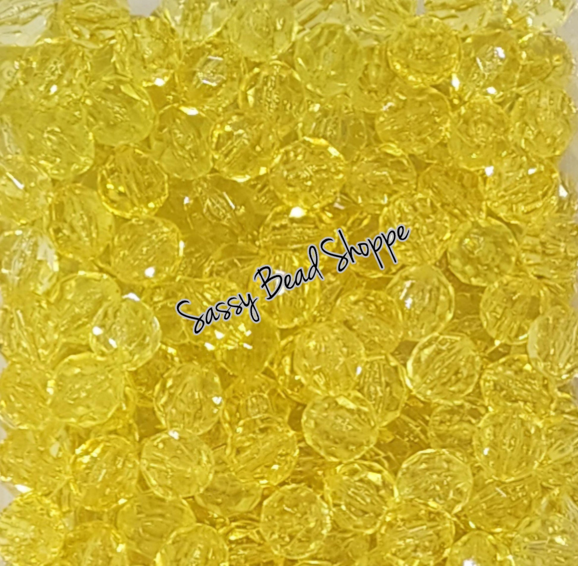 20MM Yellow Fauceted Beads - Sassy Bead Shoppe