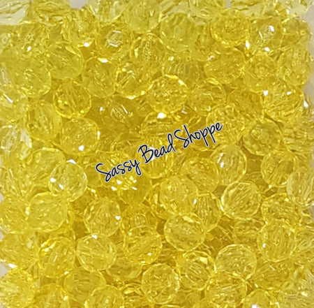 20MM Yellow Fauceted Beads