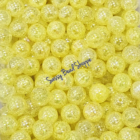 20MM Yellow Crackle Beads
