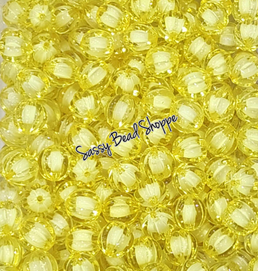 20MM Yellow Pumpkin Chunky Bubblegum Beads, Acrylic Beads in Bulk, 20mm Bubble Gum Beads, 20mm Chunky Beads