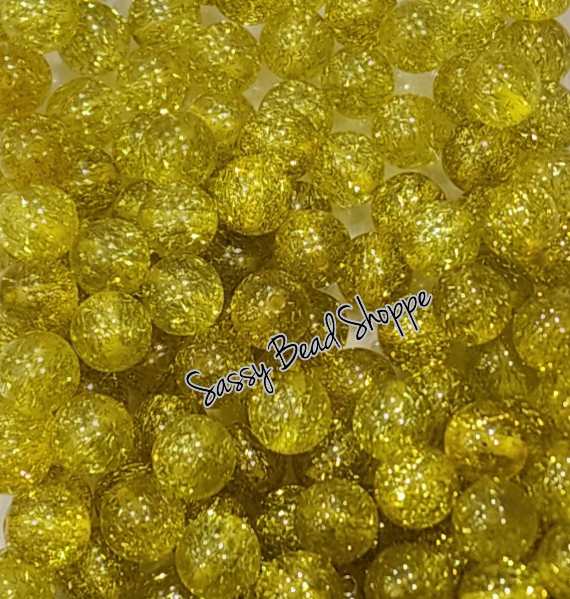 20MM Yellow Green Confetti Beads