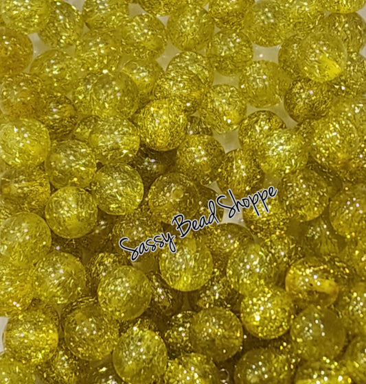 20MM Yellow Green Confetti Beads